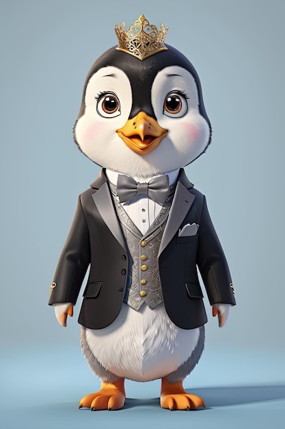 ein Pinguin, der als Gentleman gekleidet ist
