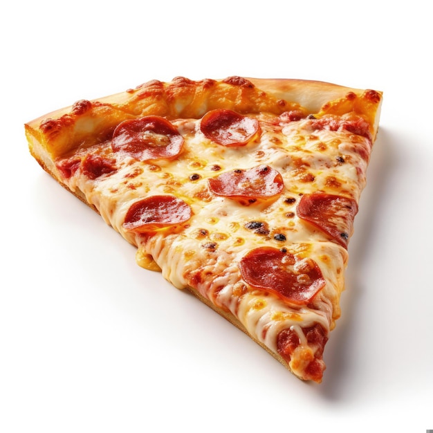 Ein Pizza-Stück auf weißem Hintergrund s 150