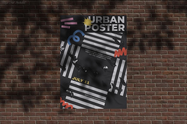 ein Plakat an einer Ziegelsteinmauer, auf dem steht, dass es städtische Kunst ist