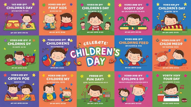 ein Plakat des Kindertages mit dem Aufdruck Kindertag