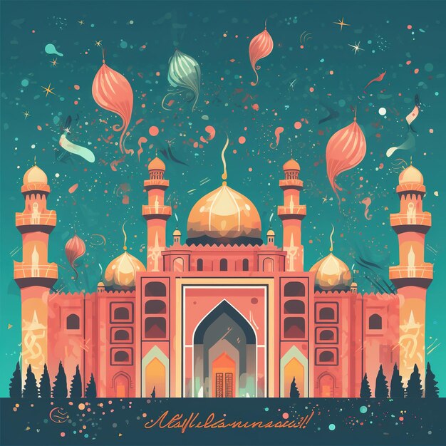 Ein Plakat für das Taj Mahal in der Nacht