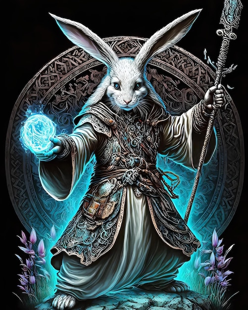 Ein Plakat für das weiße Kaninchen.