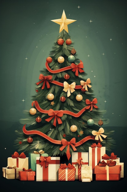 ein Plakat für den Film mit einem Weihnachtsbaum und Geschenken