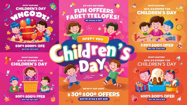 ein Plakat für den Kindertag zeigt den Kindertag