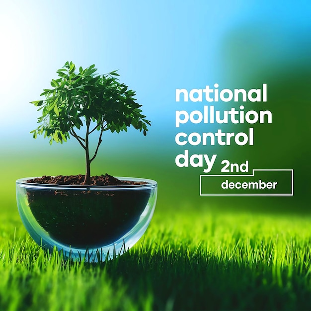 ein Plakat für den Nationalen Luftkontrolltag mit einem Baum im Hintergrund