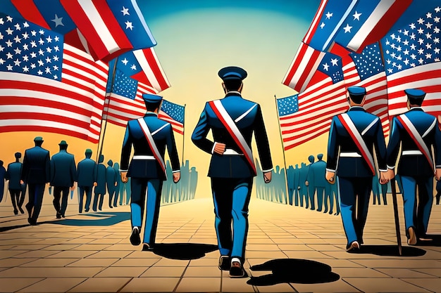 Ein Plakat für die US-Armee mit der amerikanischen Flagge darauf.