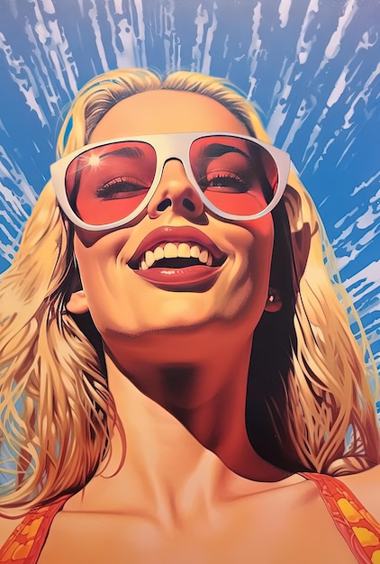 Ein Plakat für einen Film mit dem Titel „Das Mädchen mit der Sonnenbrille“.