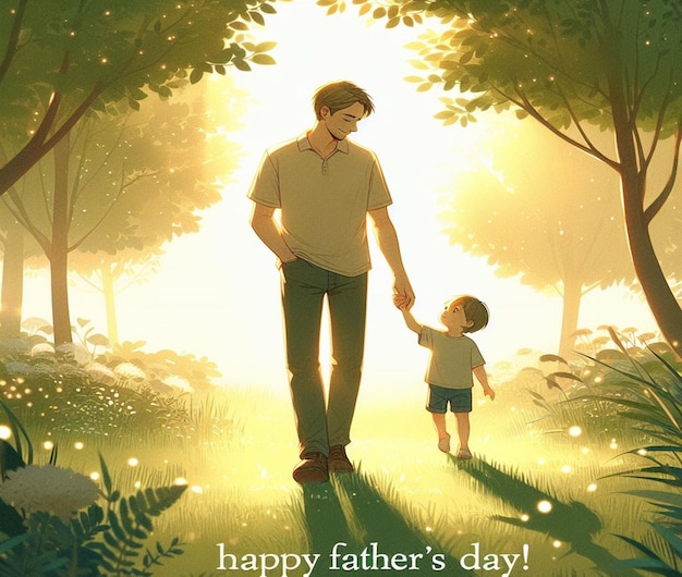 ein Plakat für einen Vater und einen Sohn mit der Hand eines Vaters