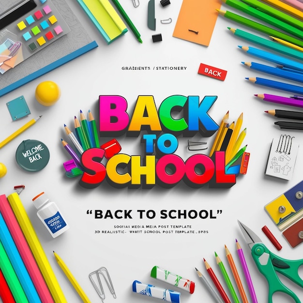 ein Plakat mit den Worten "Zurück zur Schule"