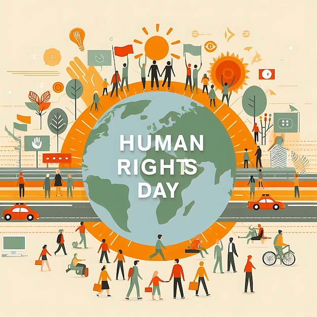 ein Plakat mit einem Bild des Menschenrechtstages