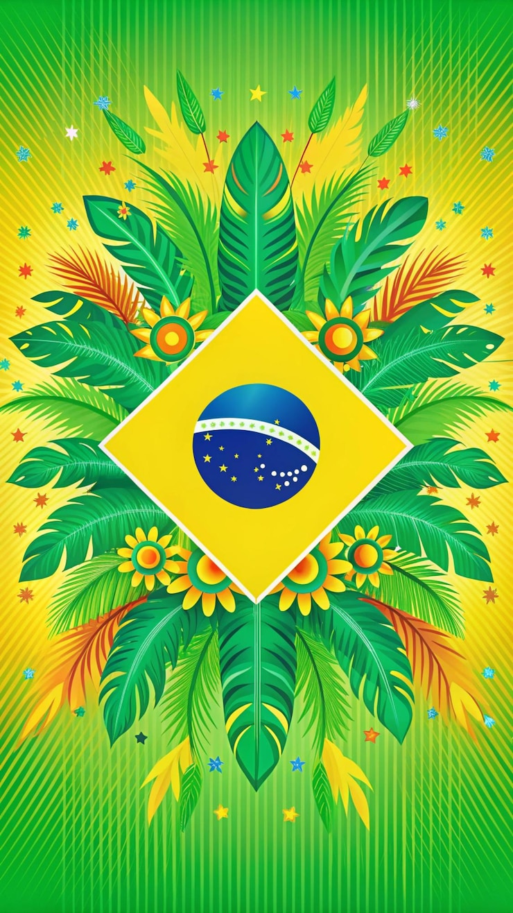 Foto ein plakat mit einem planeten und palmblättern
