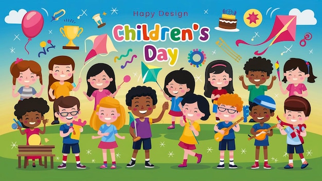 ein Plakat mit Kindergeburtstagen für Kinder