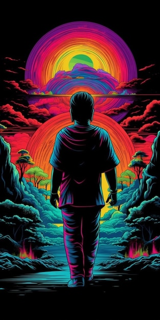 Ein Plakat zum Film „Die Sonne scheint auf buntem Hintergrund“.