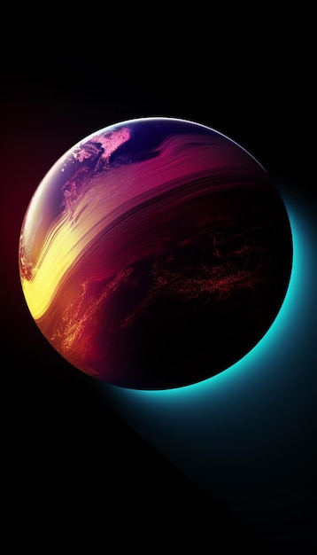 Ein Planet mit einem Sonnenuntergang im Hintergrund