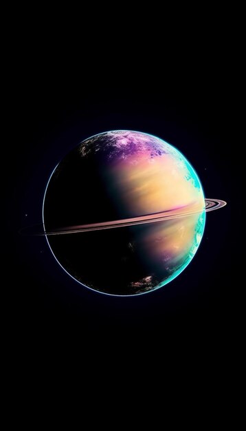 Foto ein planet mit ringen im universum