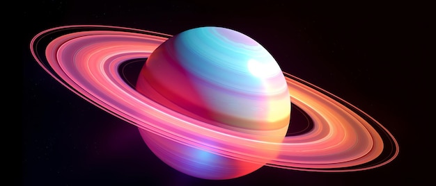 ein Planet mit Ringen um ihn herum
