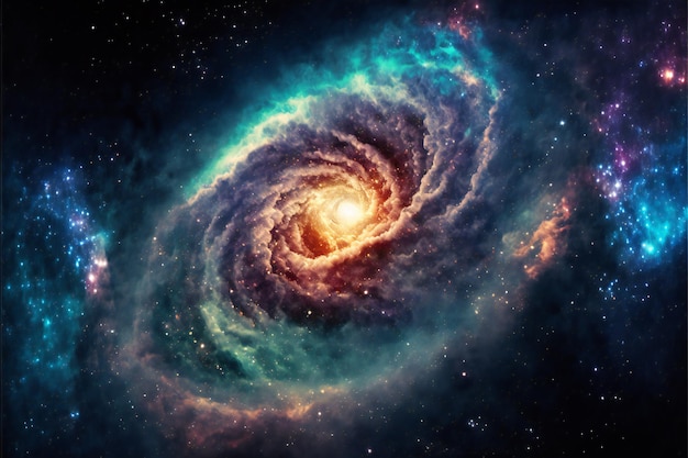 Ein poetischer Landschaftshintergrund der schönen hellen Galaxie