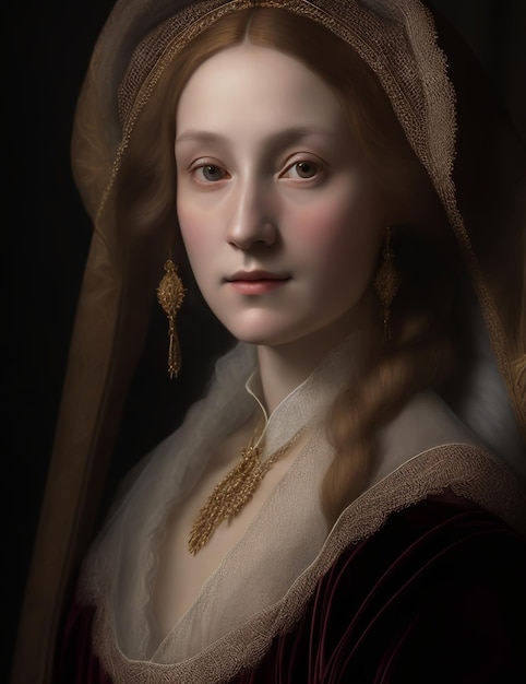 Ein Porträt einer Adligen, inspiriert von Leonardo da Vinci