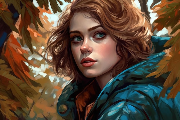 Ein Porträt eines Mädchens mit blauen Augen und einer blauen Jacke.