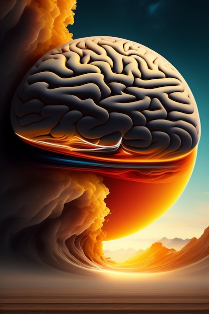 Ein Poster, auf dem „Gehirn“ steht
