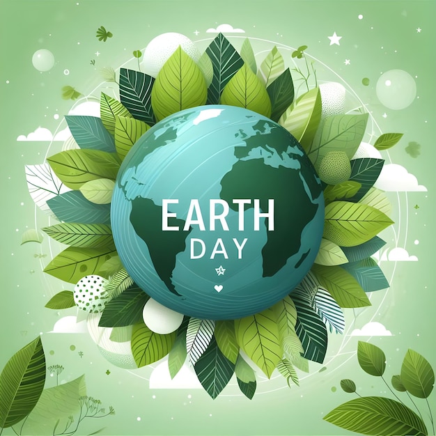ein Poster der Erde mit einer Weltkarte und den Worten "Erde-Tag"