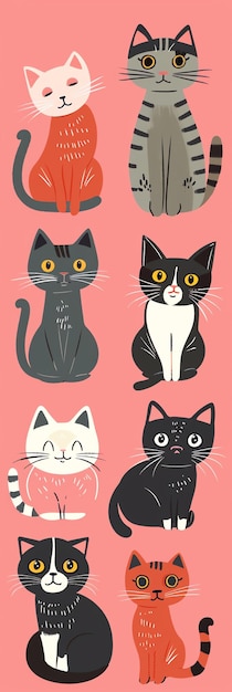 ein Poster einer schwarzen Katze mit einer weißen und schwarzen Cat darauf