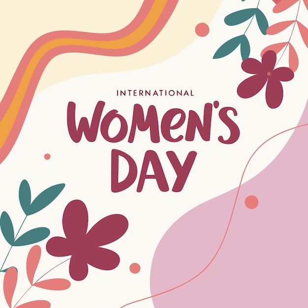 ein Poster für den Frauentag mit bunten Blumen auf dem Cover