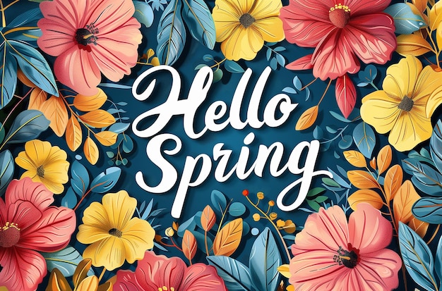 ein Poster für den Hallo-Frühling