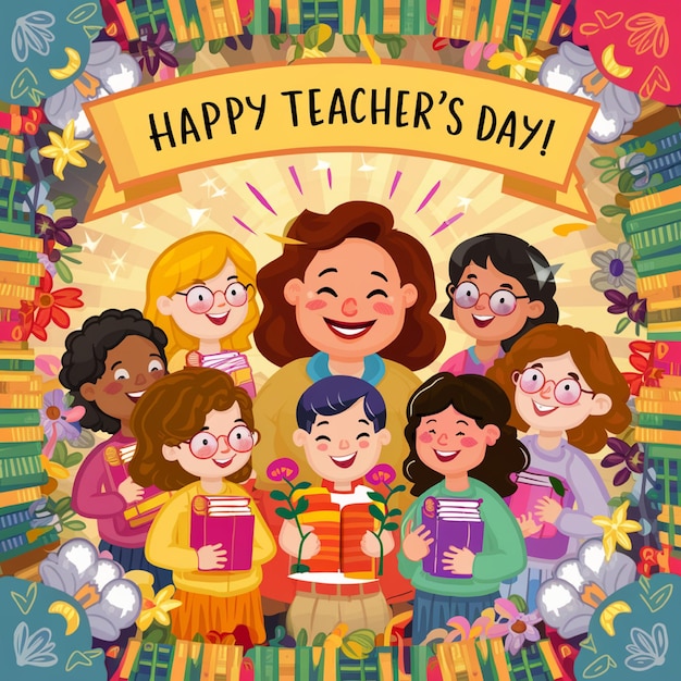 ein Poster für den Tag der Lehrer, glücklicher Tag