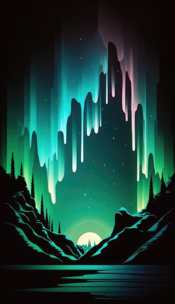 Ein Poster für die Aurora Borealis.