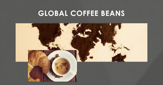 ein Poster für die globalen Kaffeebohnen.