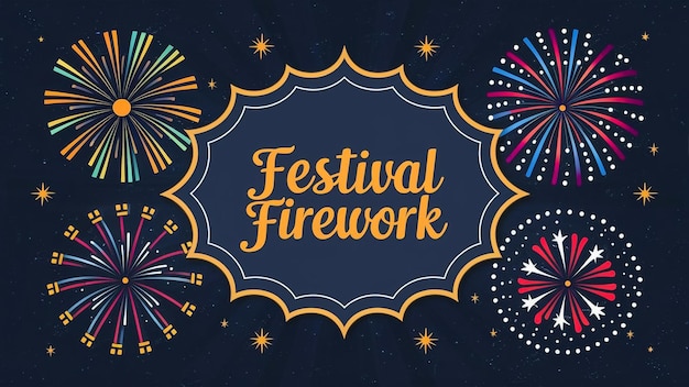 ein Poster für ein Fest mit bunten Sternen und den Worten "Festival" darauf