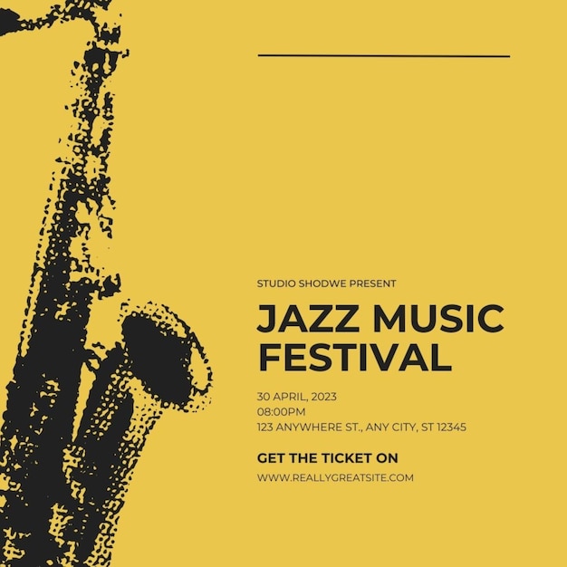 Foto ein poster für ein jazzfestival trägt den titel jazzfestival