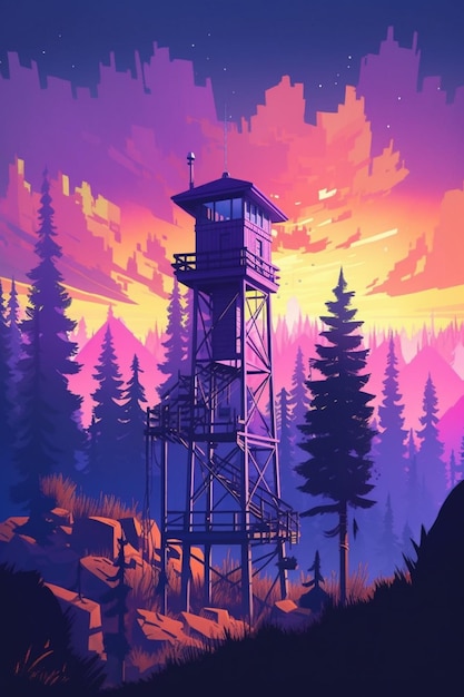 Ein Poster für ein Spiel namens „Wachturm des Spiels“.