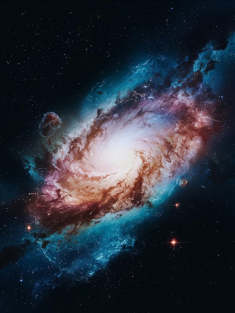 ein Poster für eine Galaxie mit einem Sternensystem