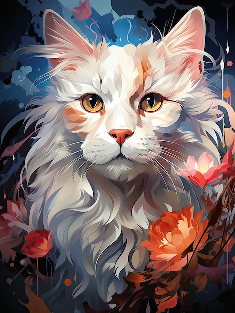 ein Poster für eine Katze, die als Katze des Jahres bezeichnet wird.