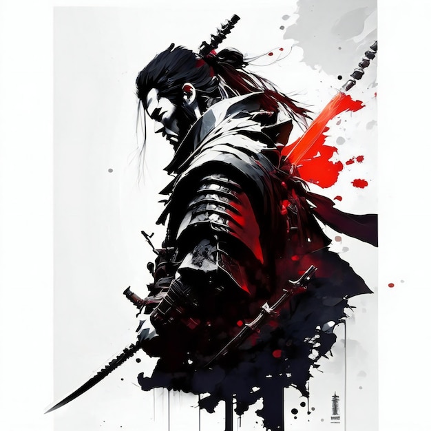 ein Poster für einen Krieger mit einem Schwert in der Hand