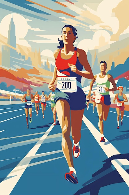 ein Poster für einen Läufer mit der Nummer 1 darauf.