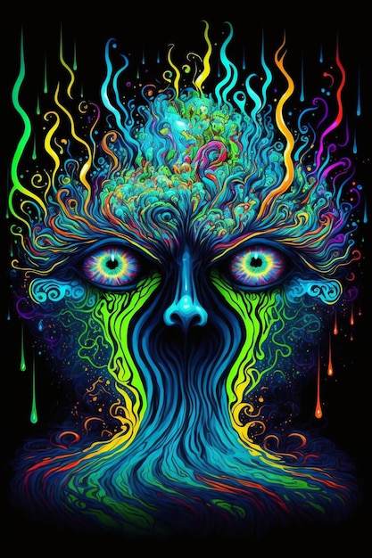 Ein Poster für einen psychedelischen Baum.