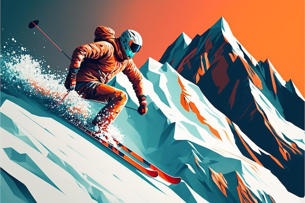 ein Poster für einen Skifahrer mit dem Namen „Gondel“.