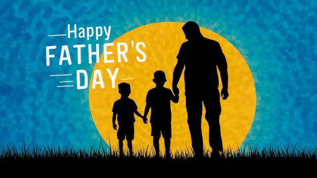 ein Poster für einen Vater und Sohn mit einem Mond und den Worten "Glücklicher Vatertag"