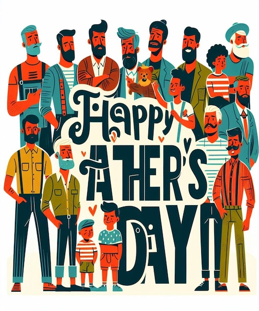 ein Poster für Happy's Days Day mit einem Mann und seinen Freunden