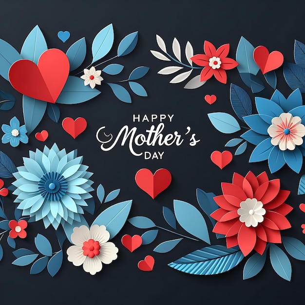 ein Poster mit Blumen mit einer Botschaft für den Muttertag