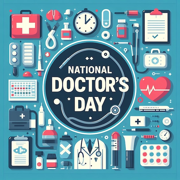 ein Poster mit dem Titel Doctor Days Day wird auf einem blauen Hintergrund angezeigt