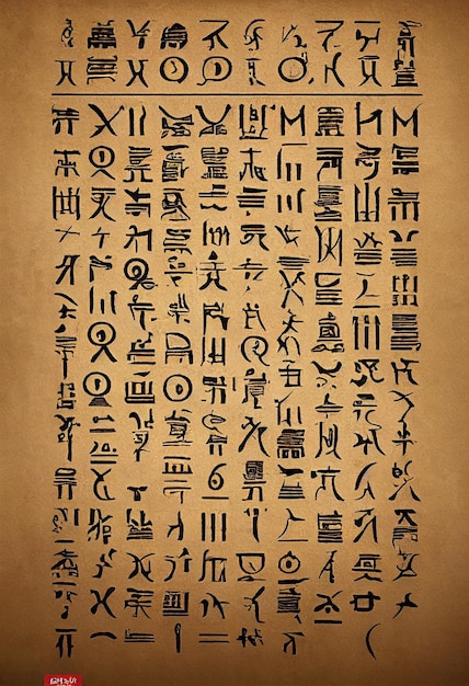 Foto ein poster mit dem wort hieroglyphen darauf