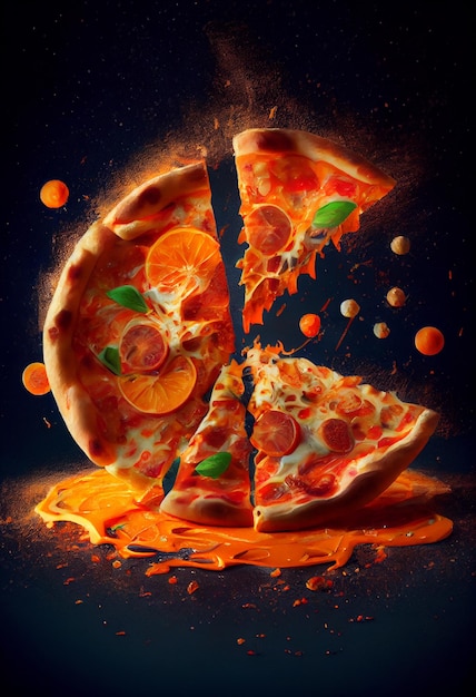 Ein Poster mit der Aufschrift „Pizza“.