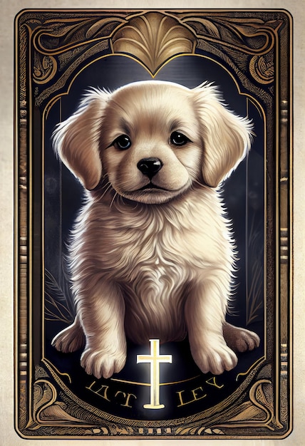 Ein Poster mit einem Hund namens Golden Retriever.