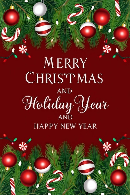 ein Poster mit einem Weihnachtsbaum und einem roten Hintergrund mit einem grünen Frosch und dem Text "Glückliche Weihnachten"