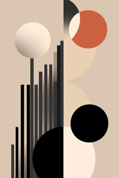 ein Poster mit Kreisen und einem schwarz-weißen Kreis