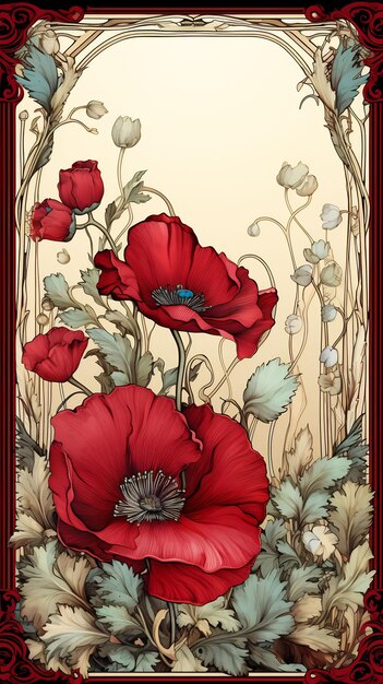 ein Poster mit Mohnblumen und den Worten Poppies